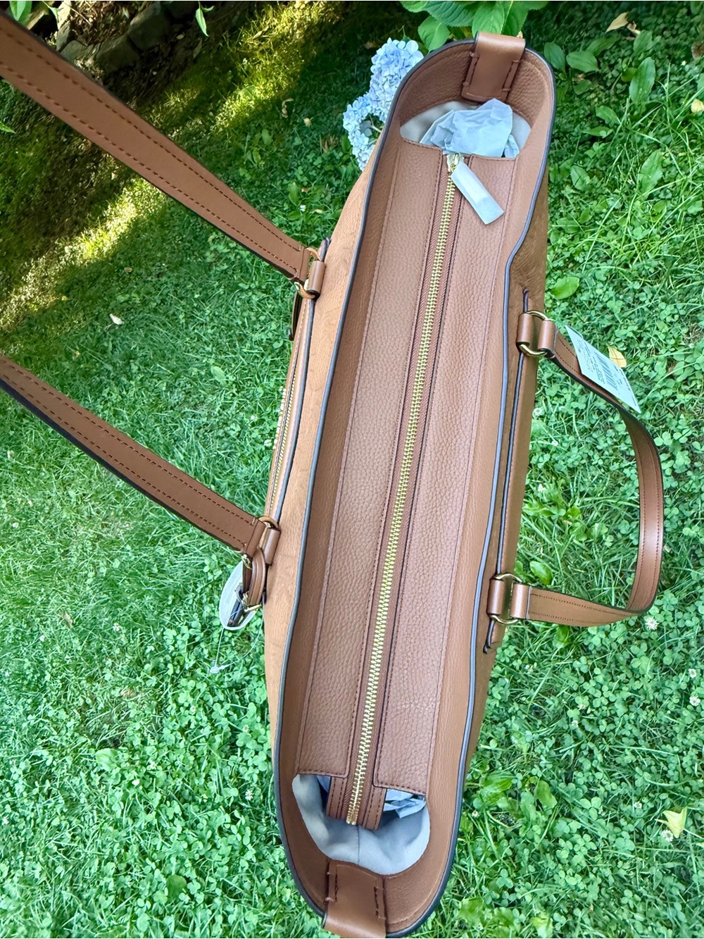 Michael Kors brown Embossed Leather Tote - Picture 6 of 16